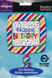 Anagram Standard 18 Inch Happy Birthday Foil Balloon, thumbnail image 1 of 1