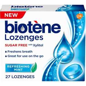 Biotene Dry Mouth Lozenges for Fresh Breath, Refreshing Mint, 27 count