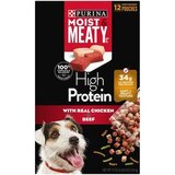 Purina Moist & Meaty High Protein Dog Food, With Real Chicken & Beef, 12 Pouches, 72 OZ, thumbnail image 1 of 1