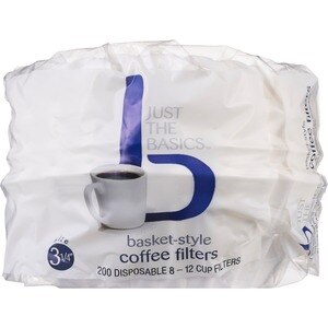 Just The Basics Coffee Filters Basket Style 12-Cups White