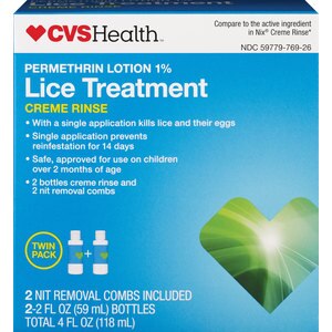 CVS Health Permethrin Lotion 1% Lice Treatment Family Pack