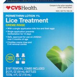 CVS Health Permethrin Lotion 1% Lice Treatment Family Pack, thumbnail image 1 of 4