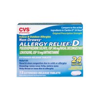 CVS Non-Drowsy Indoor & Outdoor 24-Hour Allergy Relief-D Extended Release Tablets