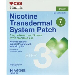 CVS Health Nicotine Transdermal System Patches, Step 3, 7 mg, 14CT