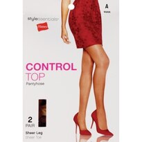 Style Essentials by Hanes Control Top Pantyhose Sheer Toe 2 Pairs