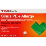 CVS Sinus PE+Allergy Chlorphen 4mg/Phenyl 10mg MaxStr Tablts, thumbnail image 1 of 2