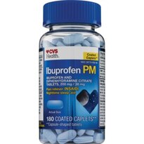 CVS Health Ibuprofen PM Pain Reliever Coated Caplets 200 mg