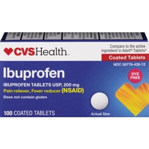 CVS Health Dye Free Ibuprofen 200 mg Tablets