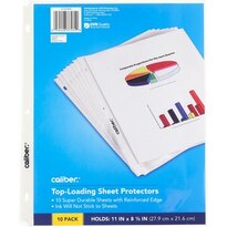 Caliber Top-Loading Sheet Protectors, Assorted Colors