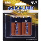 CVS Alkaline Batteries 9V, 4CT, thumbnail image 1 of 1