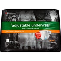 CVS Health Day & Night Maximum Absorbency Adjustable Underwear Large, 16CT