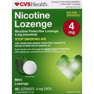 CVS Health Nicotine Polacrilex Lozenges, 4 mg (nicotine), Stop Smoking Aid, Mint Flavor 168 CT