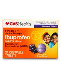 CVS Health Junior Strength Ibuprofen Tablets Grape 100 mg, 24 CT