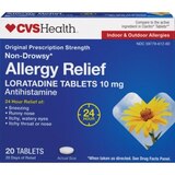 CVS Health Non-Drowsy Allergy Relief Loratadine Tablets, 10 mg, 20 CT, thumbnail image 1 of 4