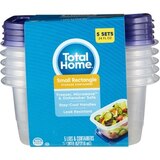 Total Home Food Storage Containers, 5 Lids and Containers, thumbnail image 1 of 1