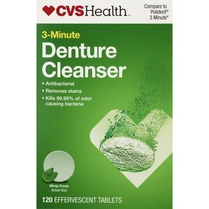 CVS Health Denture Cleanser 3 Minute Tablets, Minty Fresh