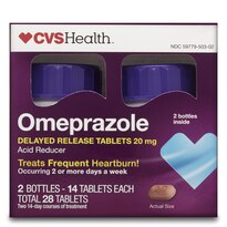 CVS Health Omeprazole Delayed Release Acid Reducer Tablets, 20 MG