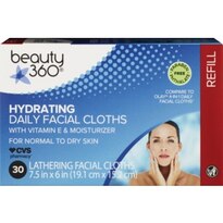 Beauty 360 Hydrating Daily Facial Cloths, 30CT