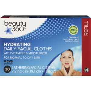 Beauty 360 Hydrating Daily Facial Cloths, 30CT
