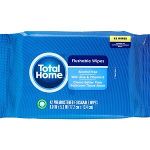 Total Home Flushable Moist Wipes Refill