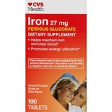 CVS Health Ferrous Gluconate Iron 27 Mg Tablets, thumbnail image 1 of 2