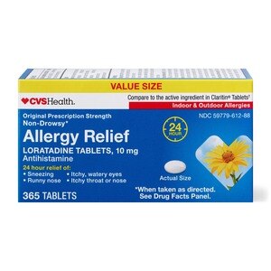 Loratadine Tablets 10 mg, Allergy Relief 365 CT