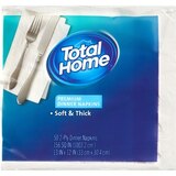 Total Home Premium Dinner Napkins, 2 ply White, thumbnail image 1 of 1