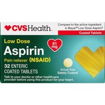 CVS Health Low Dose Aspirin Enteric Coated Tablets 81 mg