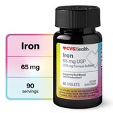 CVS Iron 65mg Ferrous Sulfate Tablets, thumbnail image 1 of 1