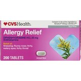 CVS Health Dye-Free Allergy Diphenhydramine HCl Tablets, 200 CT, thumbnail image 1 of 5