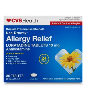 CVS Health Non-Drowsy Allergy Relief Loratadine Tablets 10 mg, 30 CT