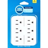 Total Home 6 Outlet Block, White, thumbnail image 1 of 1