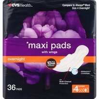 CVS Health Maxi Pads With Wings Overnight, 28CT