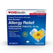 CVS Health Non-Drowsy Indoor & Outdoor Allergy Relief Loratadine Tablets, 45 CT