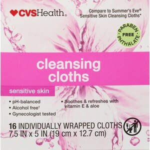 CVS Health Cleansing Cloths Sensitive Skin, 18 CT