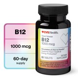 CVS Health Vitamin B12 Timed Release Tablets 1000mcg, 60CT, thumbnail image 1 of 4
