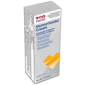 CVS Health Hemorrhoidal Cream Maximum Strength Lidocaine Formula, 1 OZ