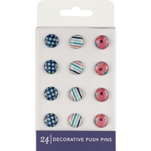 Carolina Pad Decorative Push Pins, 24 CT