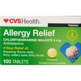 CVS Health 4-Hour Allergy Relief Chlorpheniramine Maleate Tablets, 100 CT, thumbnail image 1 of 1