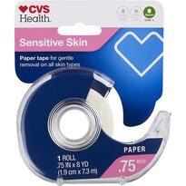 CVS Gentle Paper Tape Flexbl Sens Skin 0.75"x8Yd w/Dispenser