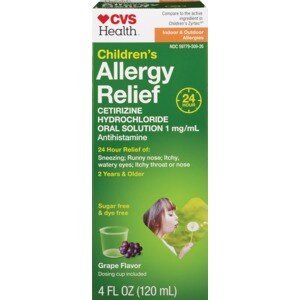 CVS Allergy Relief Children's Cetirizine 1mg/ml LiqSFDFGrape