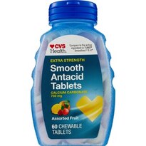 CVS Health Extra Strength Smooth Antacid Assorted Fruit Chewable Tablets, 60 CT