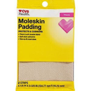 CVS Moleskin Padding Extra Thick Strips 4-1/8"x3-3/8"