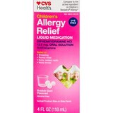 CVS Health Dye-Free Children's Allergy Diphenhydramine Hydrochloride Liquid Medication, Bubble Gum, 4 OZ, thumbnail image 1 of 1