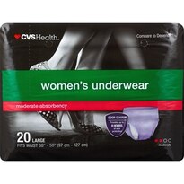 CVS Health Women's Underwear Moderate Absorbency Large, Lavender , 20CT 