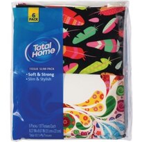 Total Home Tissue Slim Pack, Assorted Designs, 6 CT