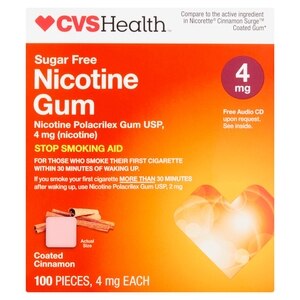 CVS Health Sugar Free Nicotine Gum, Cinnamon