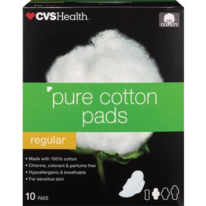 CVS Health Pure Cotton Medium Flow Pads, Regular