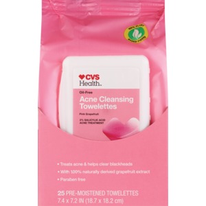 CVS Oil-Free Acne Cleansing Towelettes, Pink Grapefruit