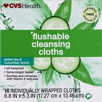 CVS Health Flushable Cleansing Cloths green tea & cucumber Scent